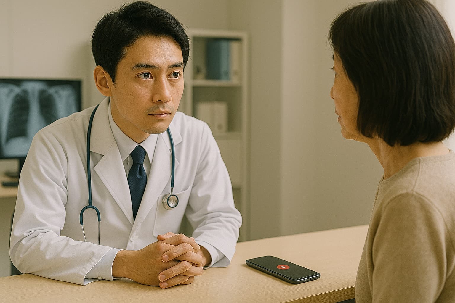 スタッフが携帯電話や小型カメラでハラスメント行為を録音・録画する様子