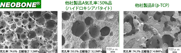 気孔構造の比較－多孔体部構造－