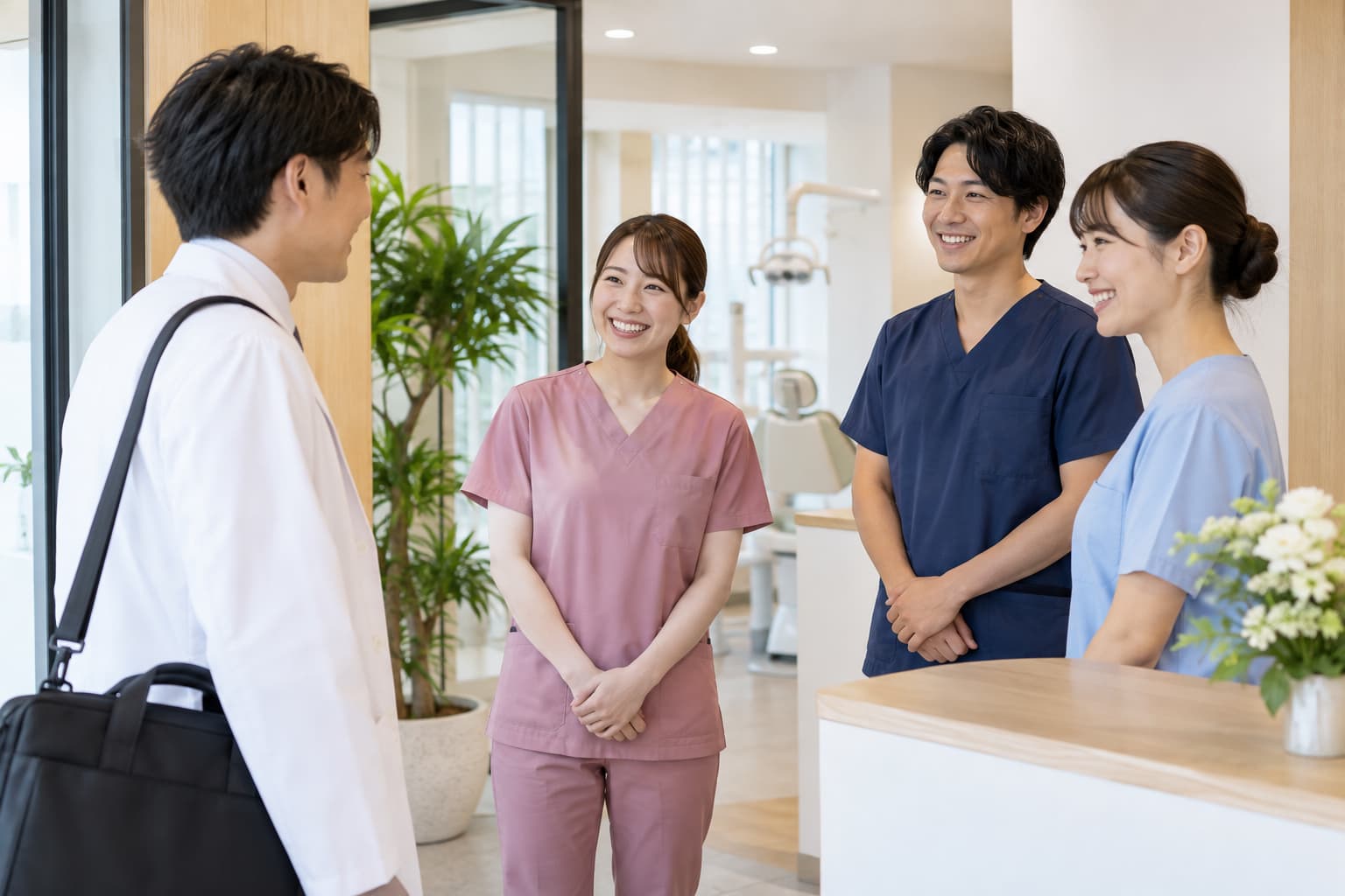 新しい職場で迎えられる歯科医師のイメージ