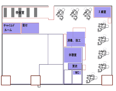 ニコニコ歯科のもとクリニック クリニック平面図